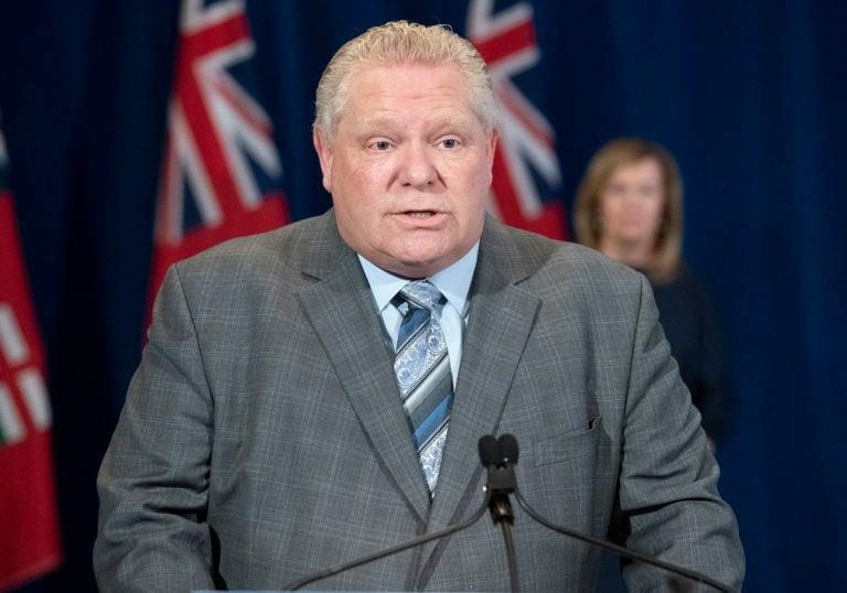 Ontario Premier Doug Ford answers questions at the daily briefing at Queen's Park in Toronto on Wednesday April 29, 2020. THE CANADIAN PRESS/Frank Gunn