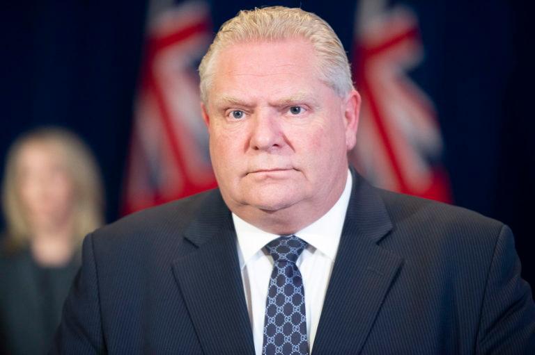 Ontario Premier Doug Ford answers questions at the daily briefing at the Queen's Park Legislature in Toronto on Wednesday April 15, 2020. THE CANADIAN PRESS/Frank Gunn