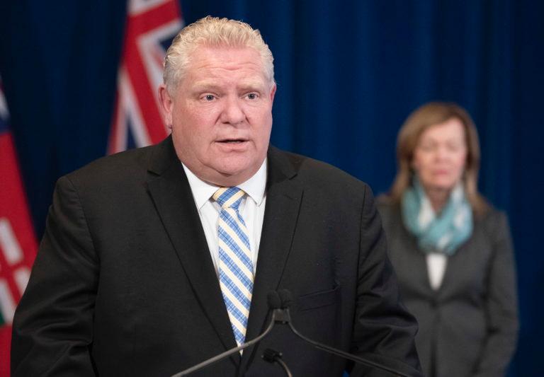 Ontario Premier Doug Ford answers questions during the daily briefing at Queen's Park in Toronto on Tuesday April 7, 2020. THE CANADIAN PRESS/Frank Gunn