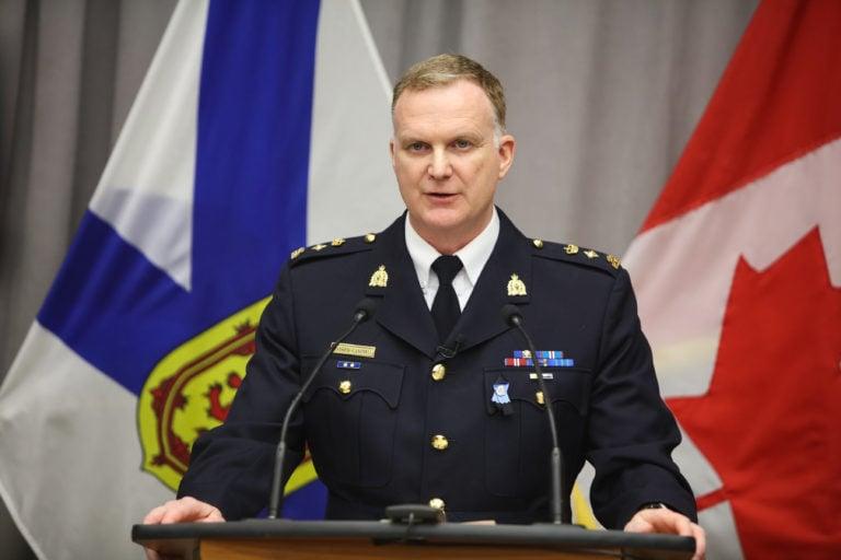 RCMP Supt. Darren Campbell discusses the timeline of events and locations of the Nova Scotia shootings at RCMP headquarters in Dartmouth, N.S., Friday, April 24, 2020. THE CANADIAN PRESS/Riley Smith