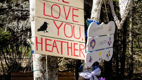 Debert NS, April 25th 2020, Roadside memorial for Heather O’Brien, A Truro nurse killed in the deadliest mass shooting in Canada. (Photograph by Aaron Fraser MacKenzie)
