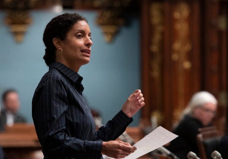 Quebec Liberal Leader Dominique Anglade questions the government during question period on Jun. 9, 2020 at the legislature in Quebec City. (Jacques Boissinot/CP)