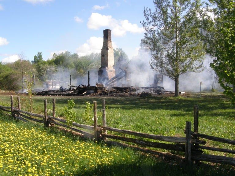 Maison Busteed, considered the oldest house in the eastern region of Gaspésie, was set ablaze and destroyed in an alleged act of criminal arson at the end of May (Courtesy of Michel Goudreau)
