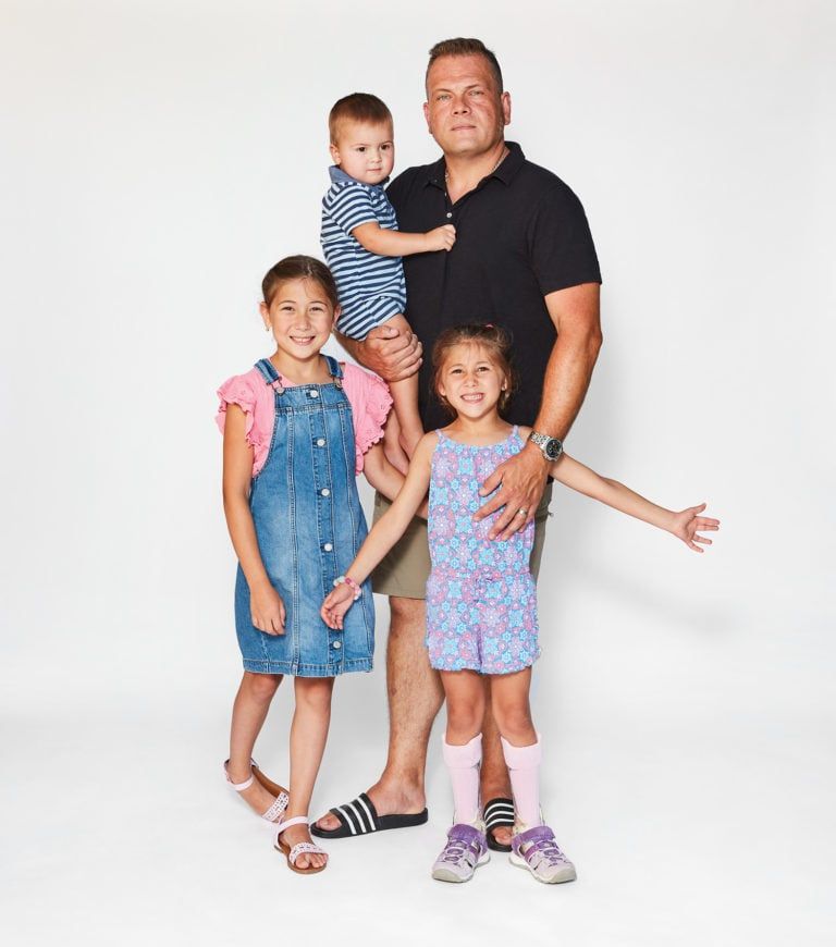 Tomislav Mesić with his kids Anka, 8, Kata, 6, and Mate, 22 months.(Photograph by Carmen Cheung)