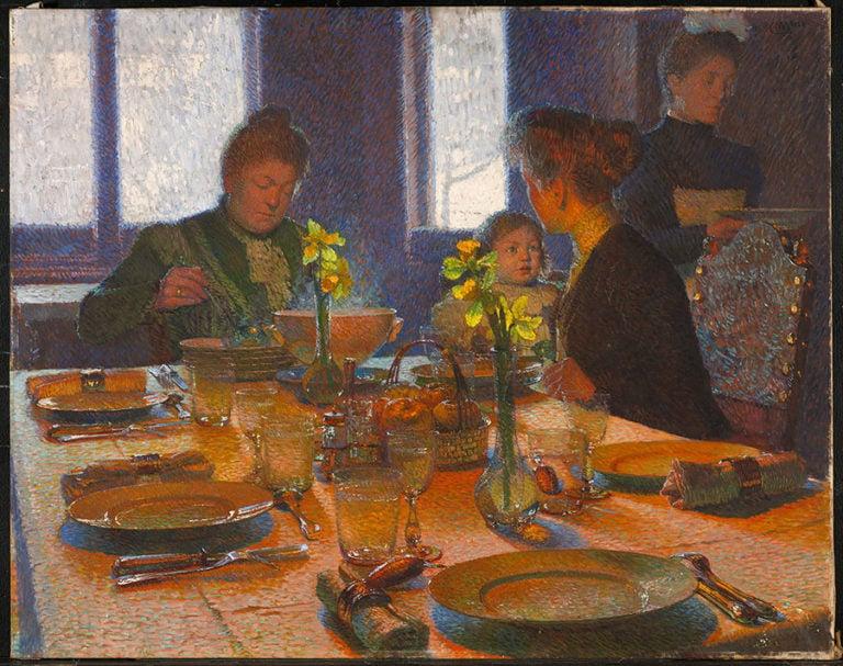 Carl Moll’s “At the Lunch Table”, 1901, oil on canvas, 107 x 136 cm. Purchased 2018 (NGC)