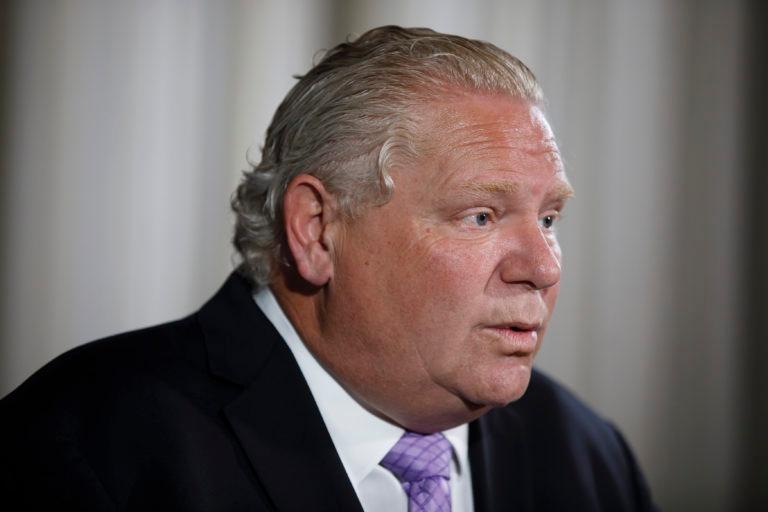 Ontario Premier Doug Ford gives his daily press briefing at Queen's Park in Toronto on Friday, June 26, 2020. THE CANADIAN PRESS/Cole Burston