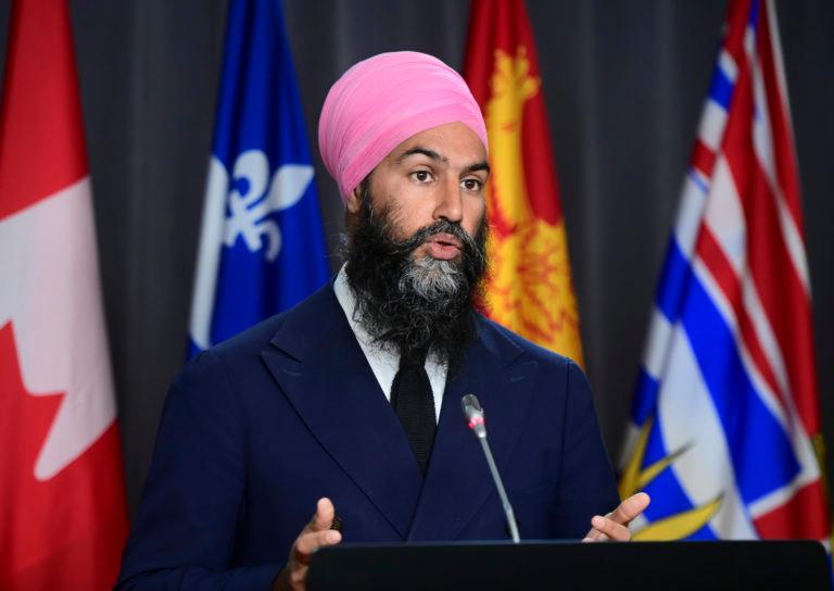 NDP leader Jagmeet Singh holds a press conference on Parliament Hill in Ottawa on Tuesday, Sept. 22, 2020. THE CANADIAN PRESS/Sean Kilpatrick