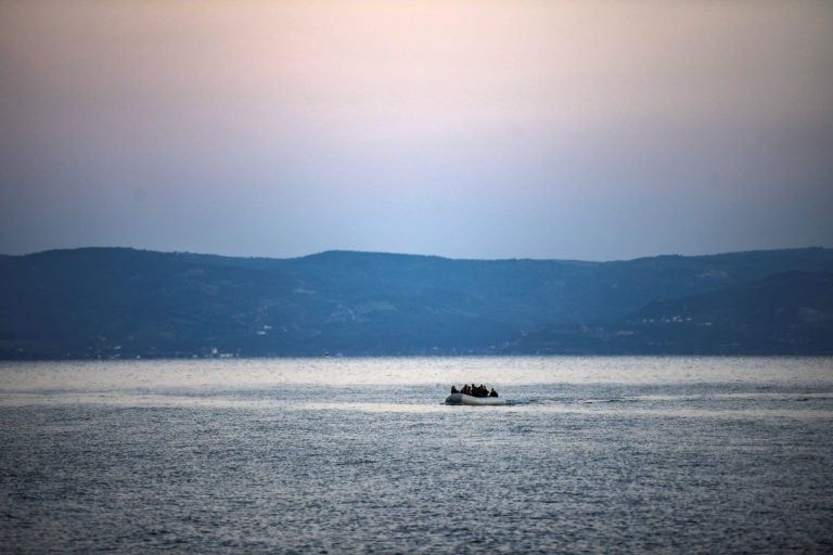 Refugees and migrants make their way to the Greek island of Lesbos in March (Aris Messinis/AFP/Getty Images)