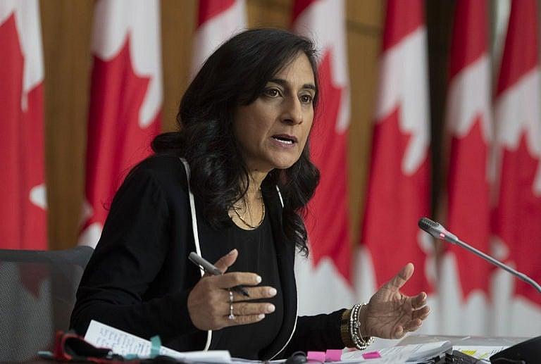Public Services and Procurement Minister Anita Anand speaks during a news conference Monday December 14, 2020 in Ottawa. THE CANADIAN PRESS/Adrian Wyld