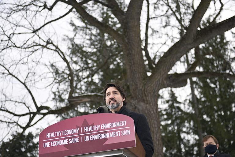 Trudeau makes an announcement on the government's updated climate change plan, in the Dominion Arboretum in Ottawa, on Dec. 11, 2020 (CP/Justin Tang)
