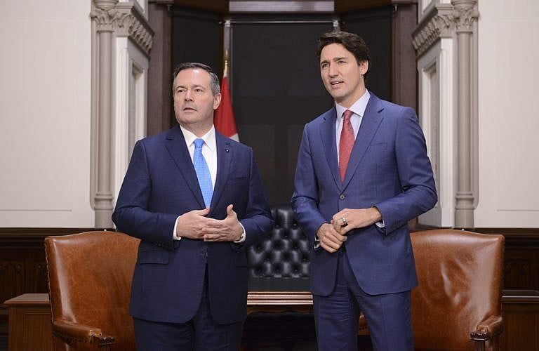 Trudeau meets with Kenney on Parliament Hill on Dec. 10, 2019 (CP/Sean Kilpatrick)