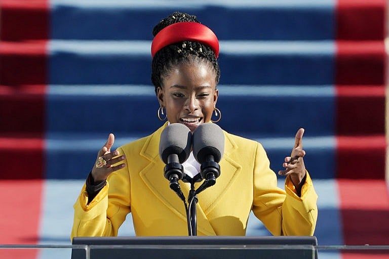 American poet Amanda Gorman reads a poem during the 59th Presidential Inauguration at the U.S. Capitol in Washington, Wednesday, Jan. 20, 2021. (Patrick Semansky/AP/CP)