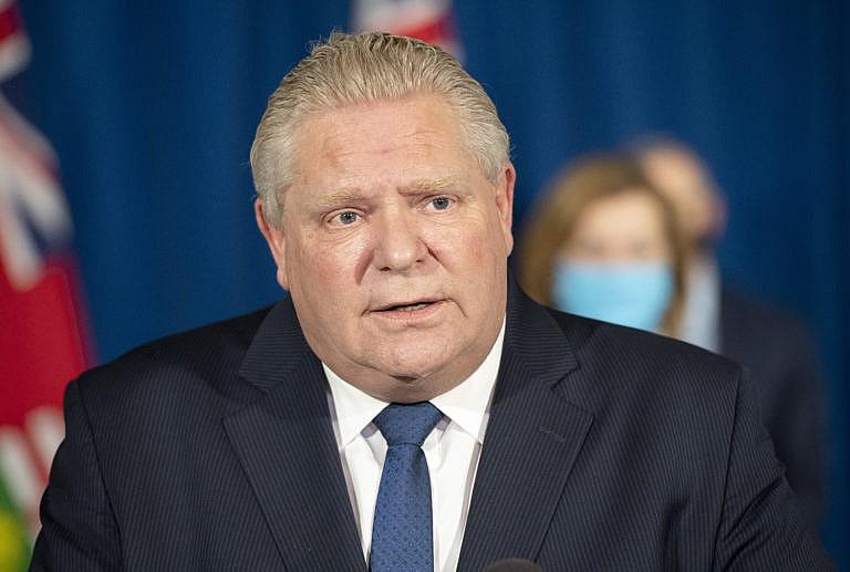 Ontario Premier Doug Ford speaks at Queen’s Park in Toronto on Tuesday January 12, 2021 to announce a state of emergency and stay at home order for the province of Ontario. THE CANADIAN PRESS/Frank Gunn