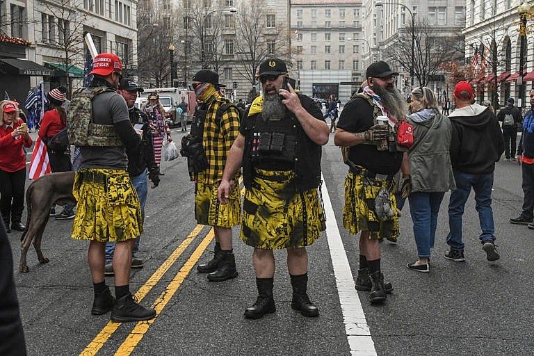 Members of the Proud Boys during a protest on Dec. 12, 2020, in Washington, DC. (Stephanie Keith/Getty Images)