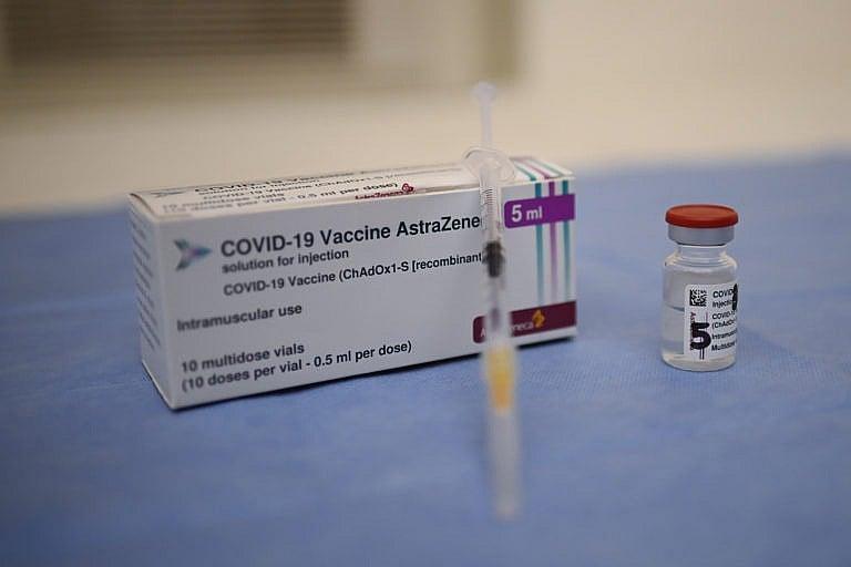 Vaccine for COVID 19 by AstraZeneca box next to a syringe (Photo by Stefano Guidi/Getty Images)