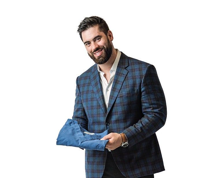 Laurent Duvernay-Tardif. This portrait was taken in accordance with public health recommendations, taking all necessary steps to protect participants from COVID-19. (Photograph by Will Lew)