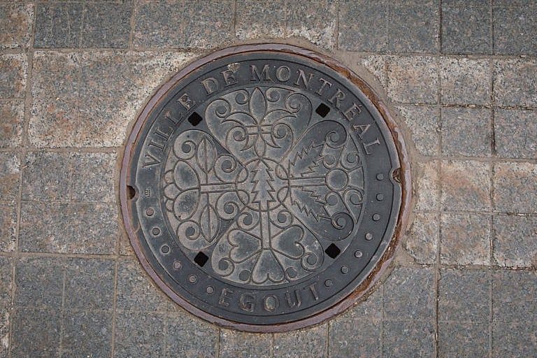 One of Montreal's new manhole covers (Photograph by Chloë Ellingson)