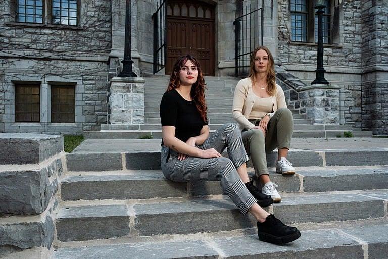 Avis Kozar (left) and Sieroka launched a page on Instagram to publicize alleged instances of sexual misconduct at Queen’s University in Kingston, Ont. (Photograph by Sarah Dea)